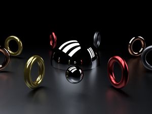 Preview wallpaper ball, ring, shape, 3d