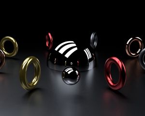 Preview wallpaper ball, ring, shape, 3d