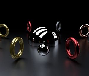 Preview wallpaper ball, ring, shape, 3d