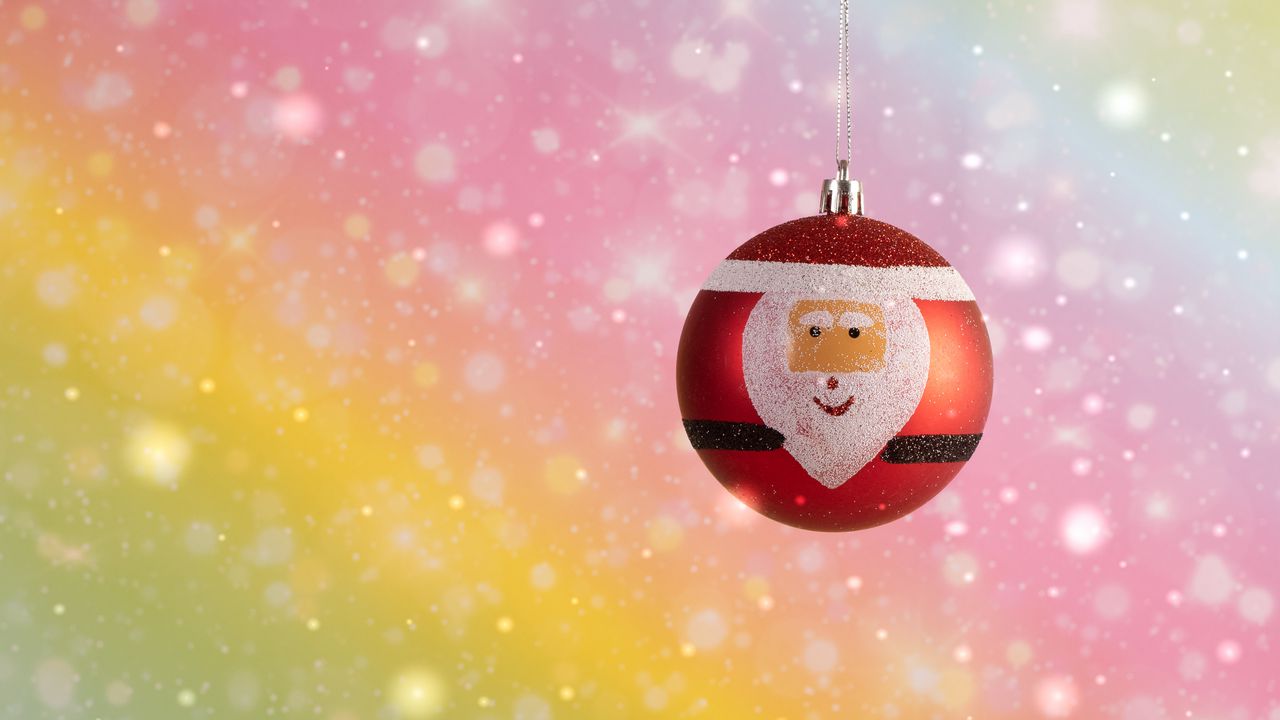 Wallpaper ball, santa claus, toy, new year