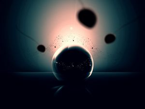 Preview wallpaper ball, shadow, form, explosion, light