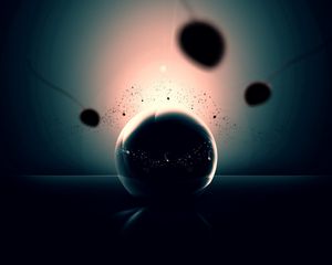 Preview wallpaper ball, shadow, form, explosion, light