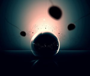 Preview wallpaper ball, shadow, form, explosion, light