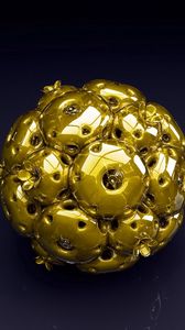 Preview wallpaper ball, shape, gold, metallic blue