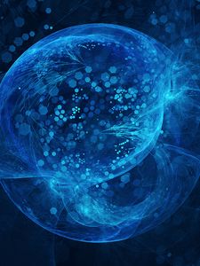 Preview wallpaper ball, shapes, blue, abstraction