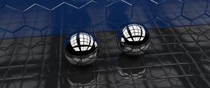 Preview wallpaper ball, shapes, metal, reflection, volume, glare, 3d