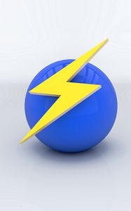 Preview wallpaper ball, sign, arrow, lightning