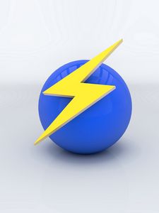 Preview wallpaper ball, sign, arrow, lightning