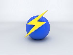 Preview wallpaper ball, sign, arrow, lightning