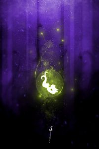 Preview wallpaper ball, silhouette, magic, glow, art