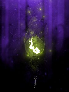 Preview wallpaper ball, silhouette, magic, glow, art