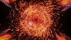 Preview wallpaper ball, sparks, bright, fiery, abstraction