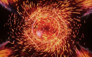 Preview wallpaper ball, sparks, bright, fiery, abstraction