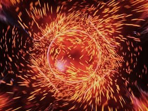 Preview wallpaper ball, sparks, bright, fiery, abstraction