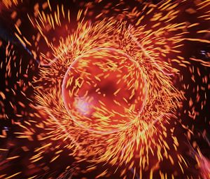 Preview wallpaper ball, sparks, bright, fiery, abstraction