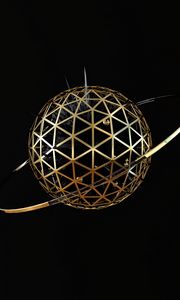 Preview wallpaper ball, sphere, ring, metallic, 3d