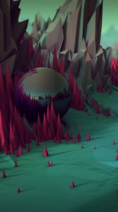 Preview wallpaper ball, sphere, rocks, 3d, rendering