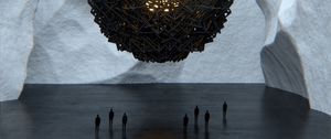 Preview wallpaper ball, sphere, silhouettes, 3d