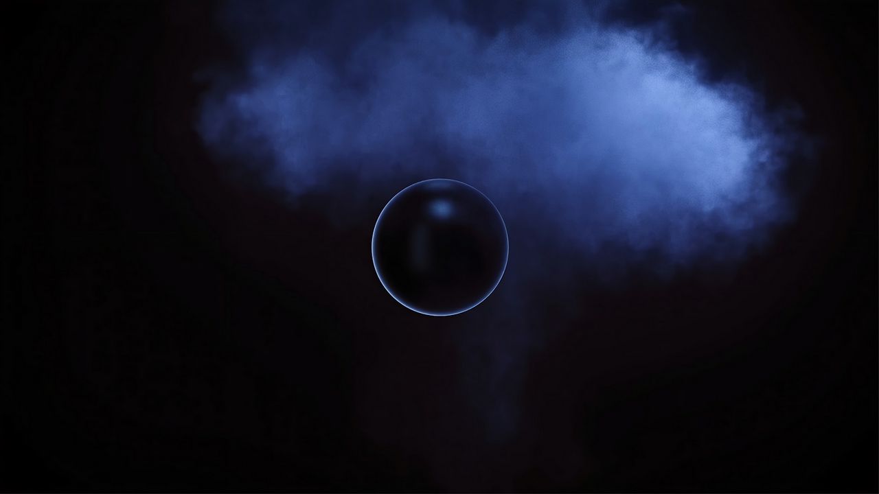 Wallpaper ball, sphere, smoke, cloud, dark