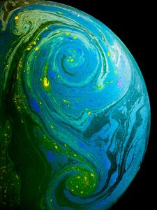 Preview wallpaper ball, stains, abstraction, blue, green