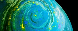 Preview wallpaper ball, stains, abstraction, blue, green