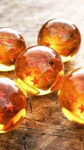 Preview wallpaper ball, star, glass, surface, table, reflection, structure, graphics, 3d graphics, miscellaneous
