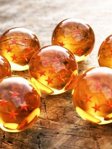 Preview wallpaper ball, star, glass, surface, table, reflection, structure, graphics, 3d graphics, miscellaneous