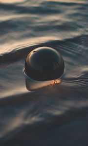 Preview wallpaper ball, water, waves, wet, sphere