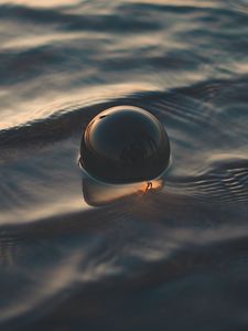 Preview wallpaper ball, water, waves, wet, sphere