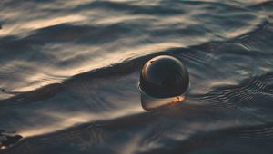 Preview wallpaper ball, water, waves, wet, sphere