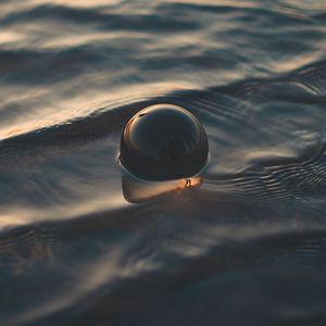 Preview wallpaper ball, water, waves, wet, sphere