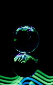 Preview wallpaper ball, wavy, neon