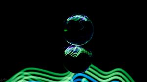 Preview wallpaper ball, wavy, neon