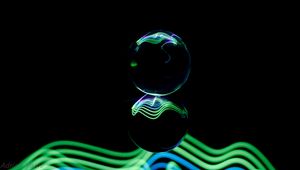 Preview wallpaper ball, wavy, neon