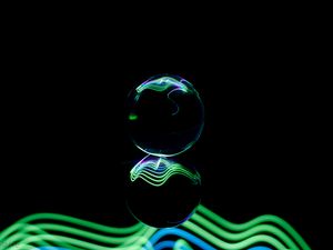 Preview wallpaper ball, wavy, neon