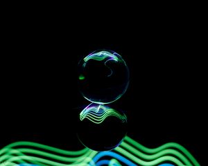 Preview wallpaper ball, wavy, neon
