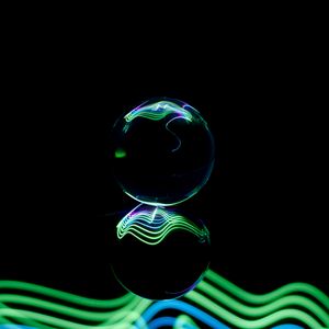 Preview wallpaper ball, wavy, neon