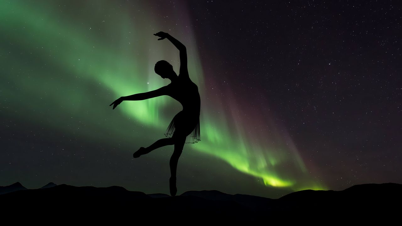 Wallpaper ballerina, silhouette, dance