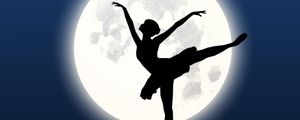 Preview wallpaper ballerina, silhouette, moon, dance