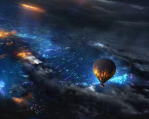 Preview wallpaper balloon, aerostat, space, sky, art