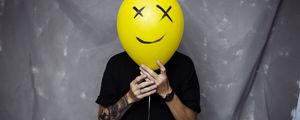 Preview wallpaper balloon, hands, smiley, tattoo