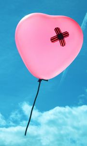 Preview wallpaper balloon, heart, pink, sky