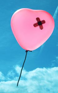 Preview wallpaper balloon, heart, pink, sky