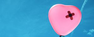 Preview wallpaper balloon, heart, pink, sky