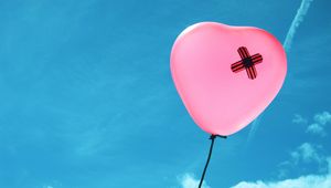 Preview wallpaper balloon, heart, pink, sky