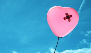 Preview wallpaper balloon, heart, pink, sky