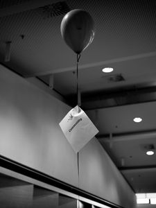 Preview wallpaper balloon, inscription, bw