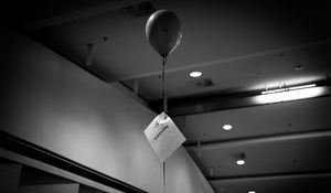 Preview wallpaper balloon, inscription, bw