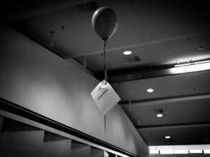 Preview wallpaper balloon, inscription, bw