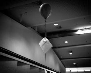 Preview wallpaper balloon, inscription, bw